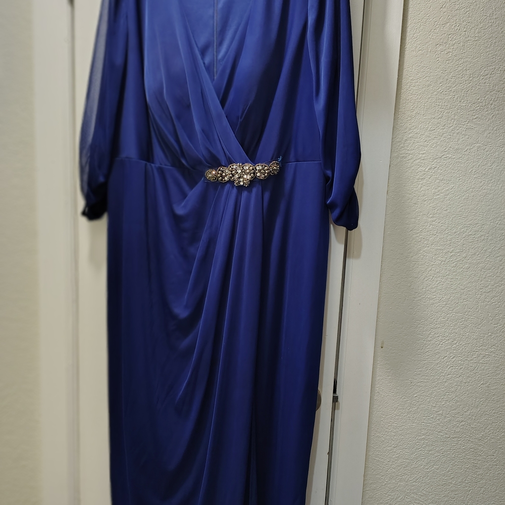 Alex Evenings Royal Blue Long Sleeve Dress